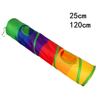 Rainbow cat tunnel showing 25 cm diameter and 120 cm length