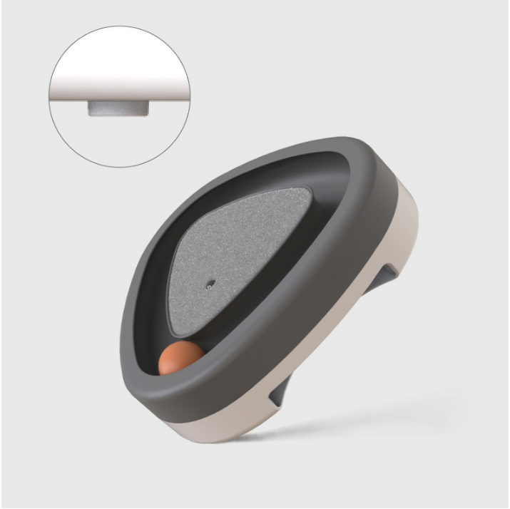 Interactive automatic cat toy showing its rounded play design