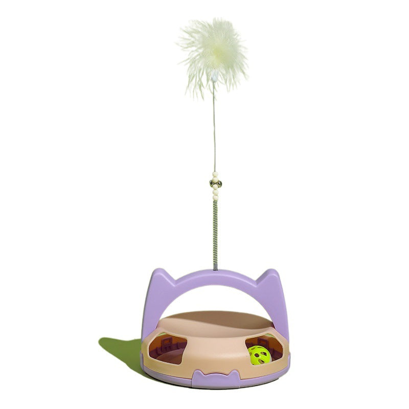 Cat Spinner & Feather Teaser Toy