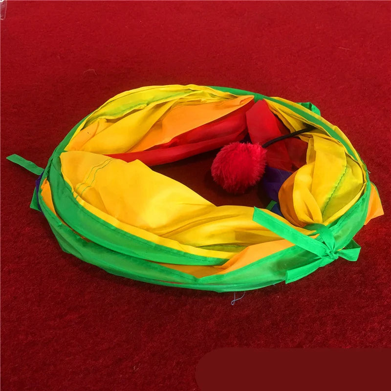 Rainbow cat tunnel shown in a compact circular position
