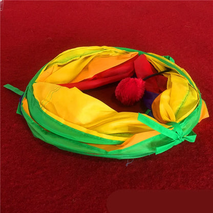 Rainbow cat tunnel shown in a compact circular position
