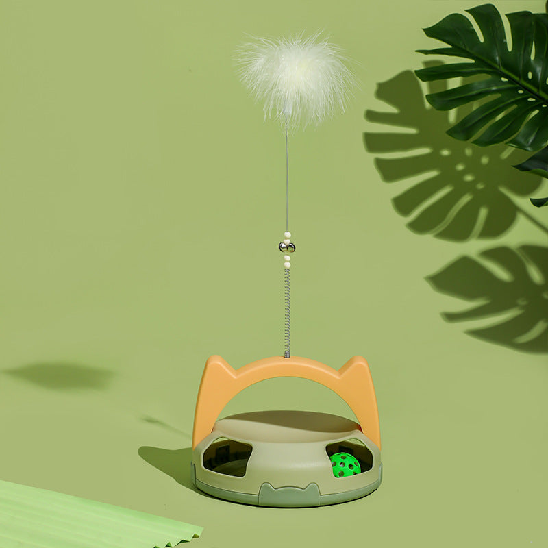 Cat Spinner & Feather Teaser Toy