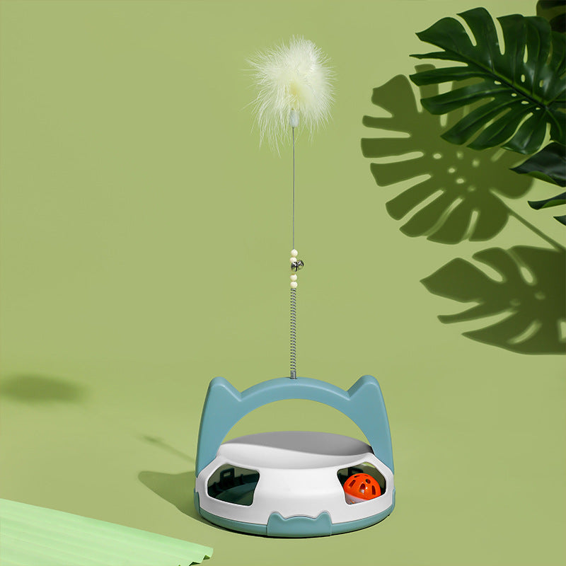 Cat Spinner & Feather Teaser Toy