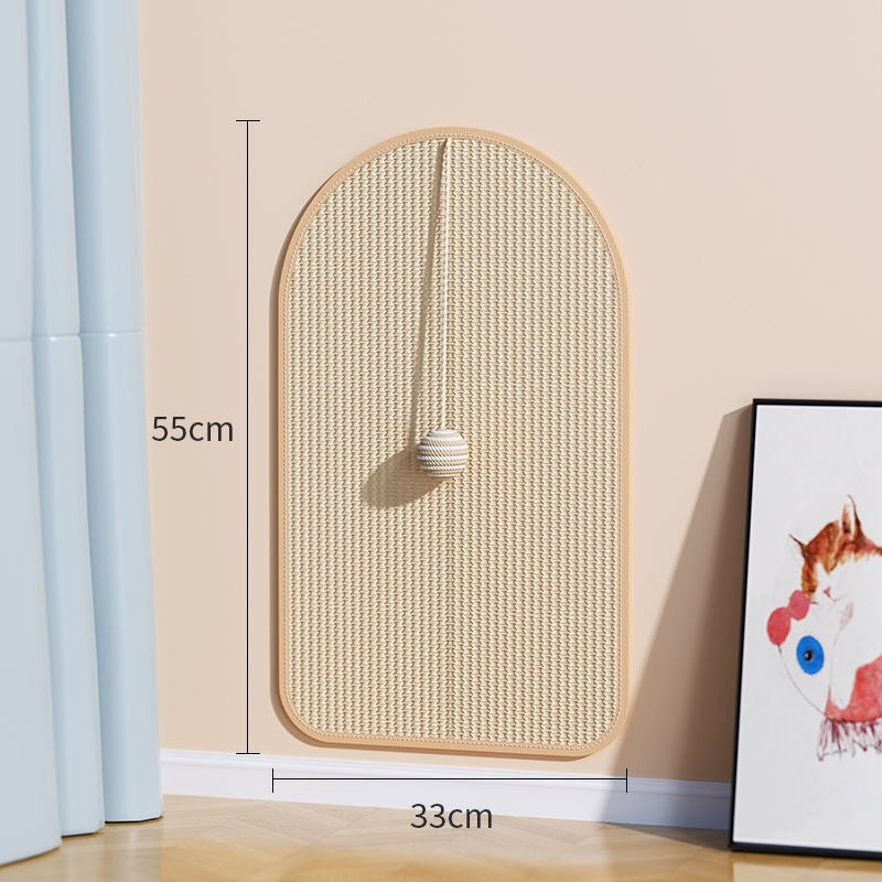 Medium wall mounted sisal cat scratcher showing 55 × 33 cm size