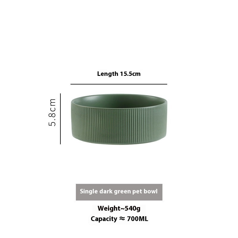 Glazed ceramic pet bowl surface