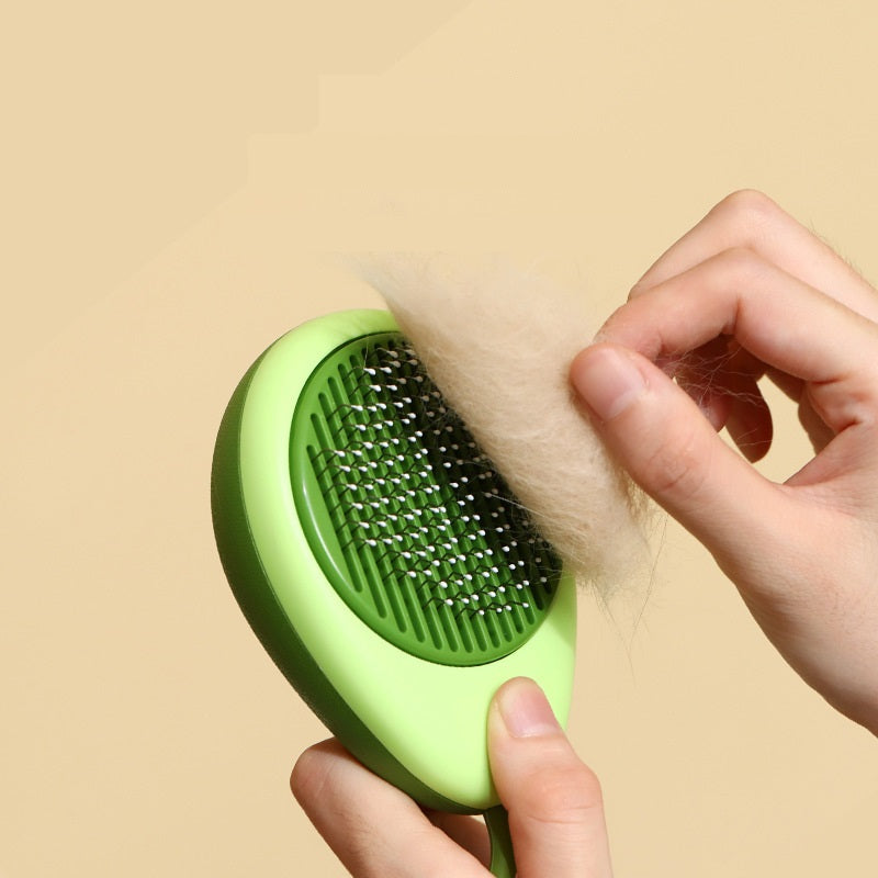 Bent wire bristles reaching loose undercoat